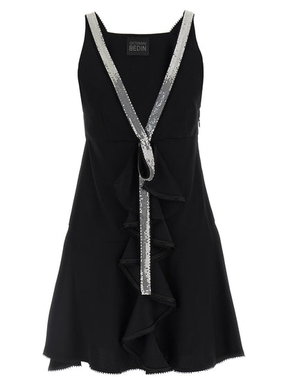 Giovanni Bedin Black Viscose Short Dress