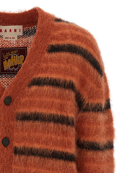 Marni Orange Fabric Cardigan