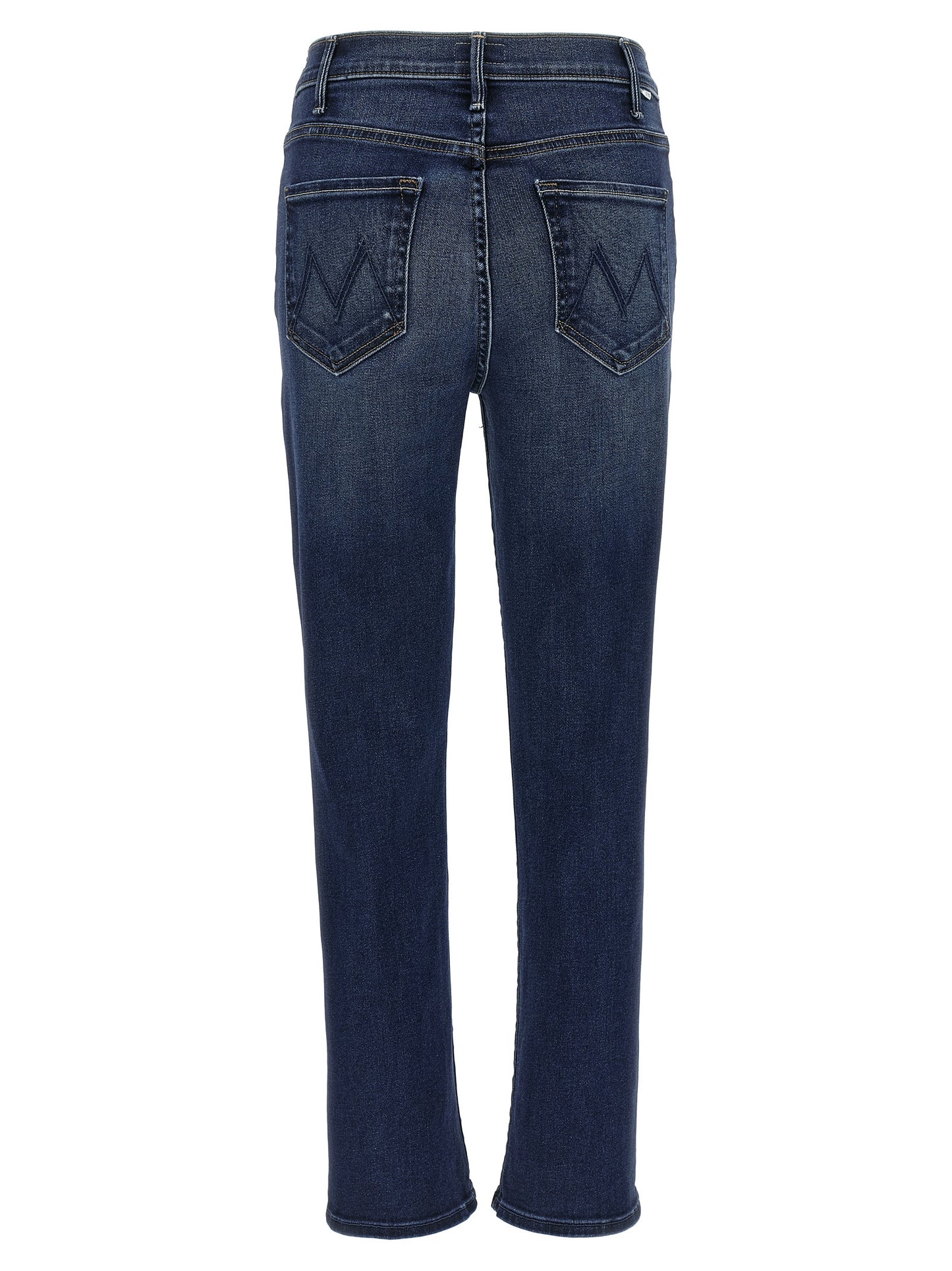 Mother Denim Blue Cotton Flared Jeans