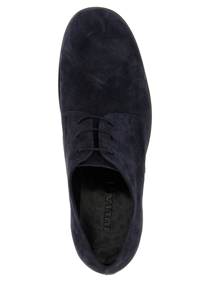 JULIAN Blue Suede Leather Oxfords And Derbies