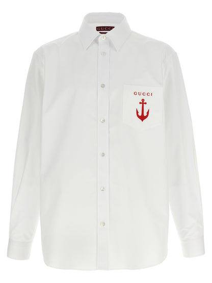 Gucci White Cotton Blouse