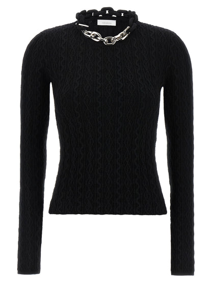 Paco Rabanne Black Wool Cardigan