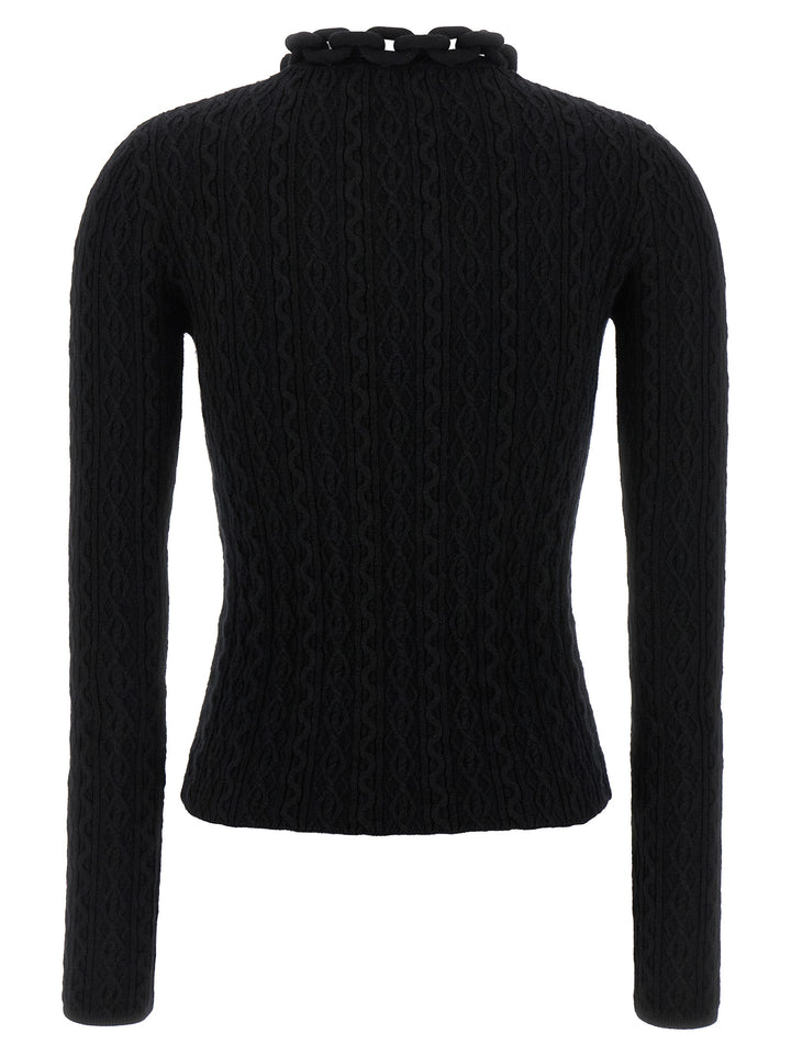 Paco Rabanne Black Wool Cardigan