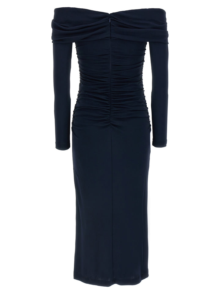 Carolina Herrera Blue Marabou Midi Dress