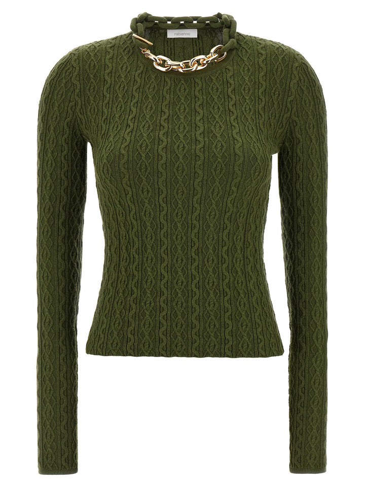 Paco Rabanne Bicolor Wool Cardigan