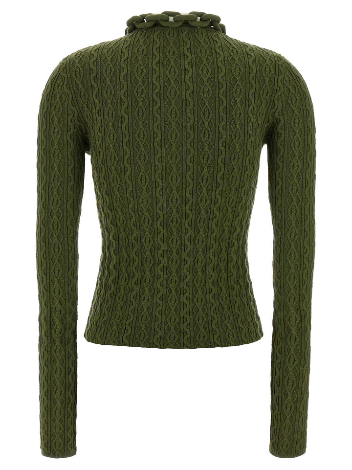 Paco Rabanne Bicolor Wool Cardigan
