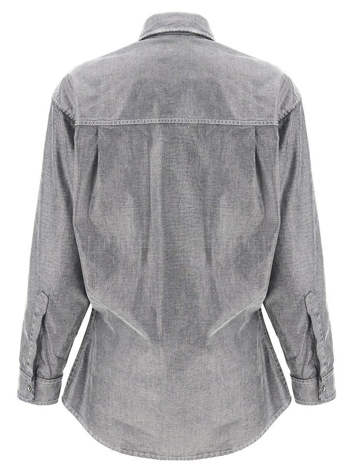 Darkpark Silver Cotton Blouse