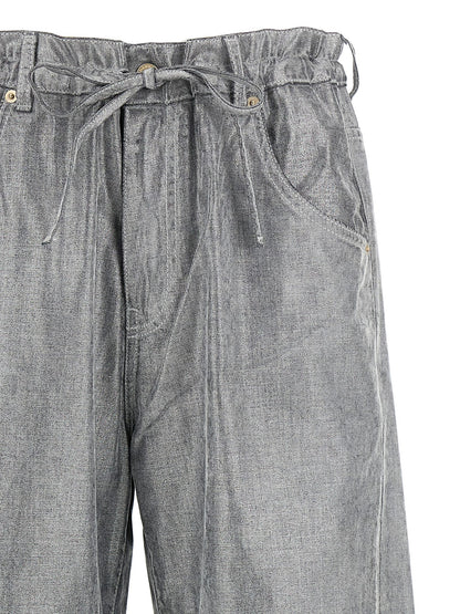 Darkpark Silver Cotton Jeans Denim
