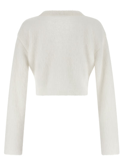 Alessandra Rich White Wool Cardigan