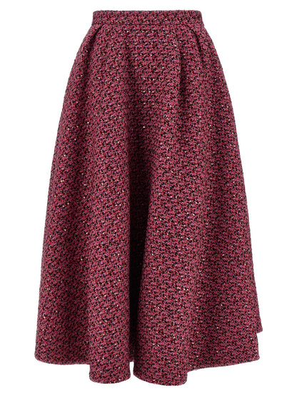 Alessandra Rich Multicolor Polyamide Midi Skirt