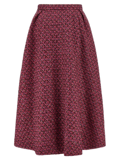 Alessandra Rich Multicolor Polyamide Midi Skirt