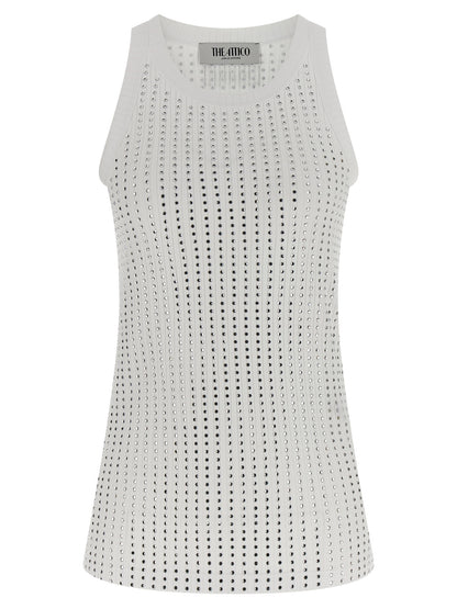 The Attico White Cotton Sleeveles T-Shirt