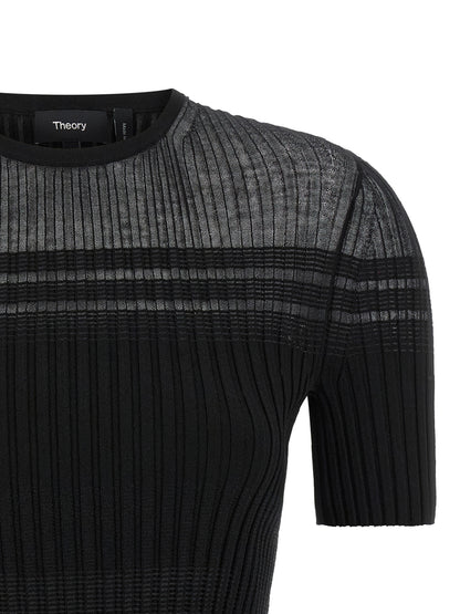 Theory Black Viscose T-Shirt