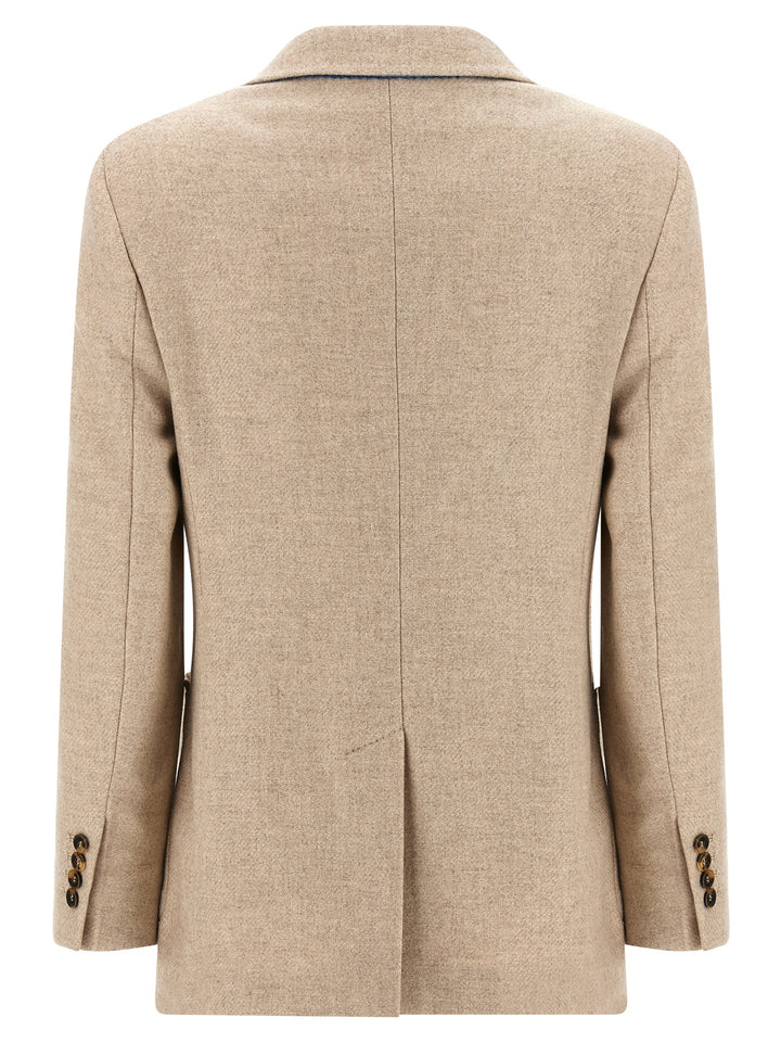 Max Mara Beige Alpaca Leather Blazer
