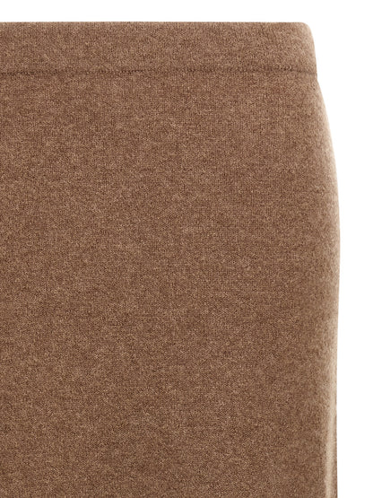 Max Mara Gray Cashmere Midi Skirt