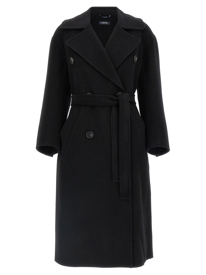 'S Max Mara Black Virgin Wool Coat