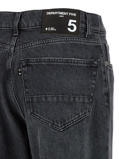 Department 5 Black Cotton Straight-Leg Jeans