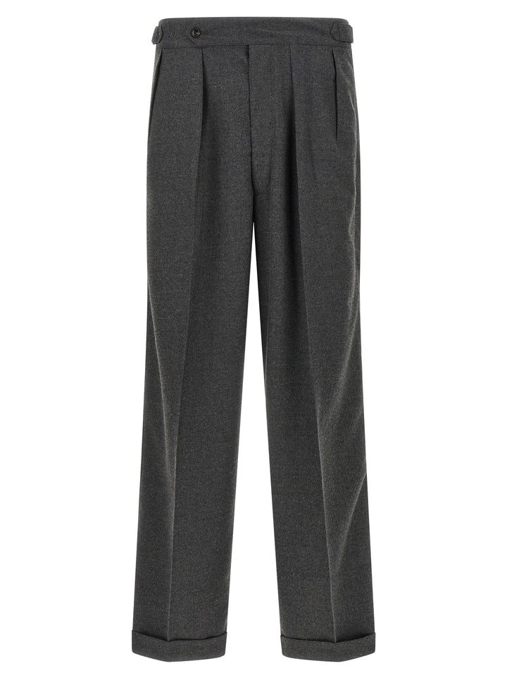CELLAR DOOR Gray Polyester Casual Pants