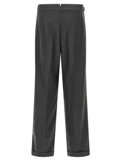 CELLAR DOOR Gray Polyester Casual Pants