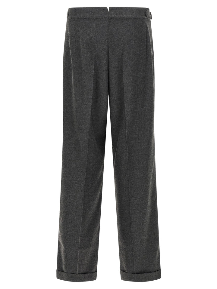 CELLAR DOOR Gray Polyester Casual Pants
