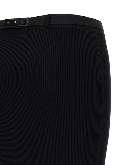 Elisabetta Franchi Black Viscose Midi Skirt