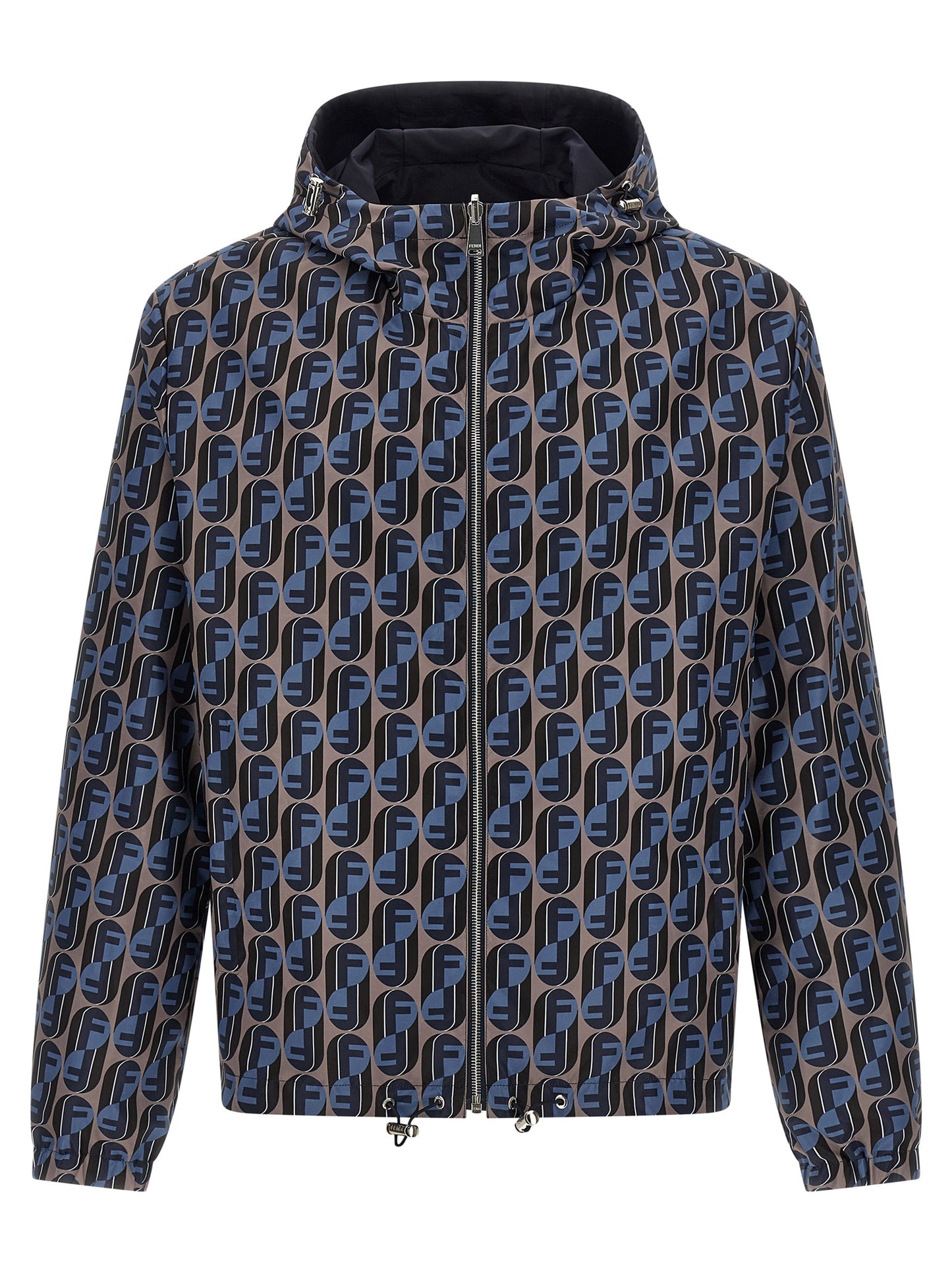 Fendi Blue Polyester Shell Jacket