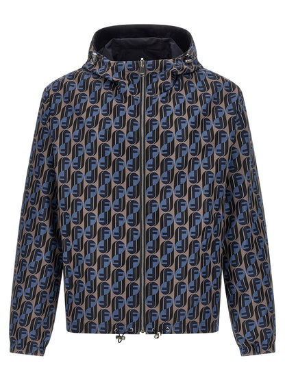 Fendi Blue Polyester Shell Jacket