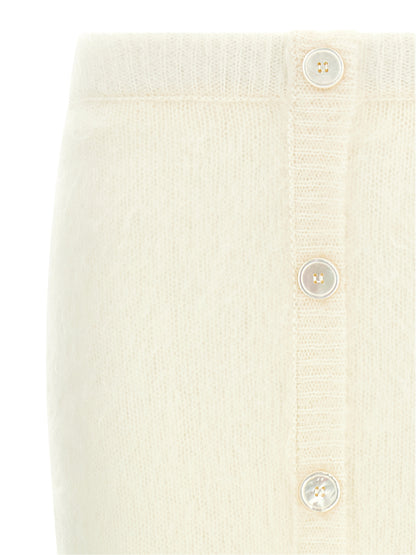 Alessandra Rich White Other Fibres Midi Skirt