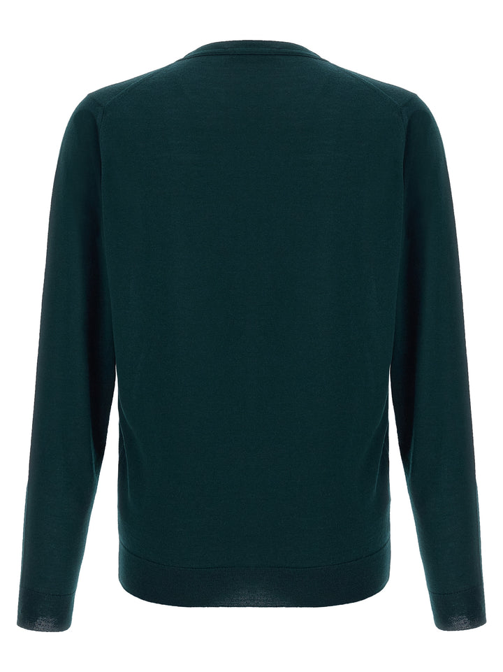 JOHN SMEDLEY Bicolor Merino Wool Cardigan