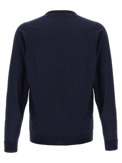 JOHN SMEDLEY Blue Merino Wool Cardigan