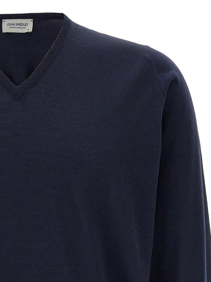 JOHN SMEDLEY Blue Merino Wool Cardigan