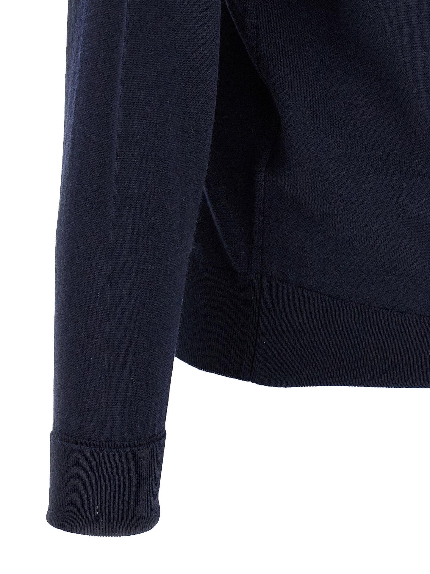 JOHN SMEDLEY Blue Merino Wool Cardigan