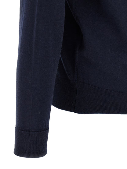 JOHN SMEDLEY Blue Merino Wool Cardigan