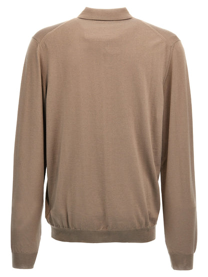 ZANONE Beige Virgin Wool Polo Shirt
