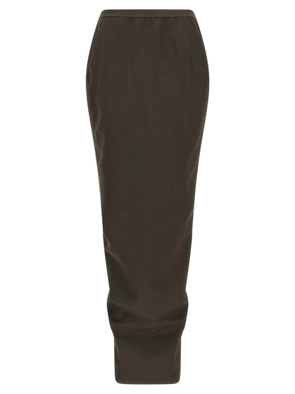 Rick Owens Gray Wool Mini Skirt