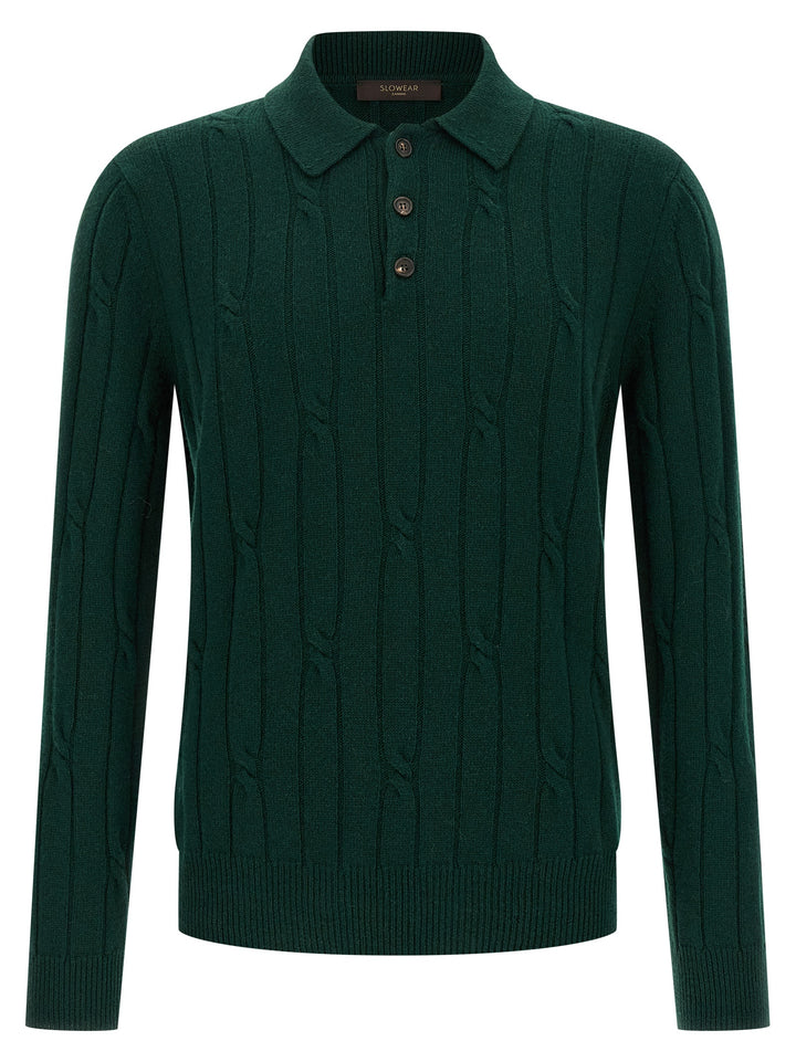 ZANONE Bicolor Virgin Wool Polo Shirt