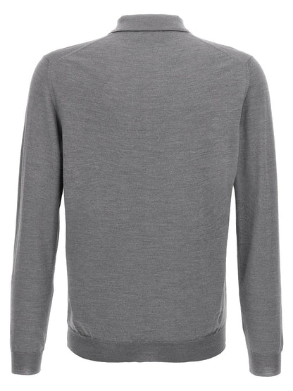 ZANONE Gray Cashmere Polo Shirt