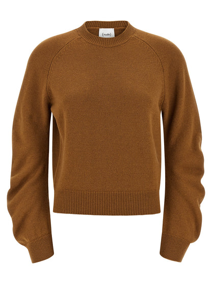NUDE Brown Virgin Wool Cardigan