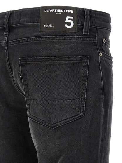 Department 5 Black Cotton Straight-Leg Jeans