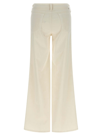 Mother Denim White Cotton Flared Pants