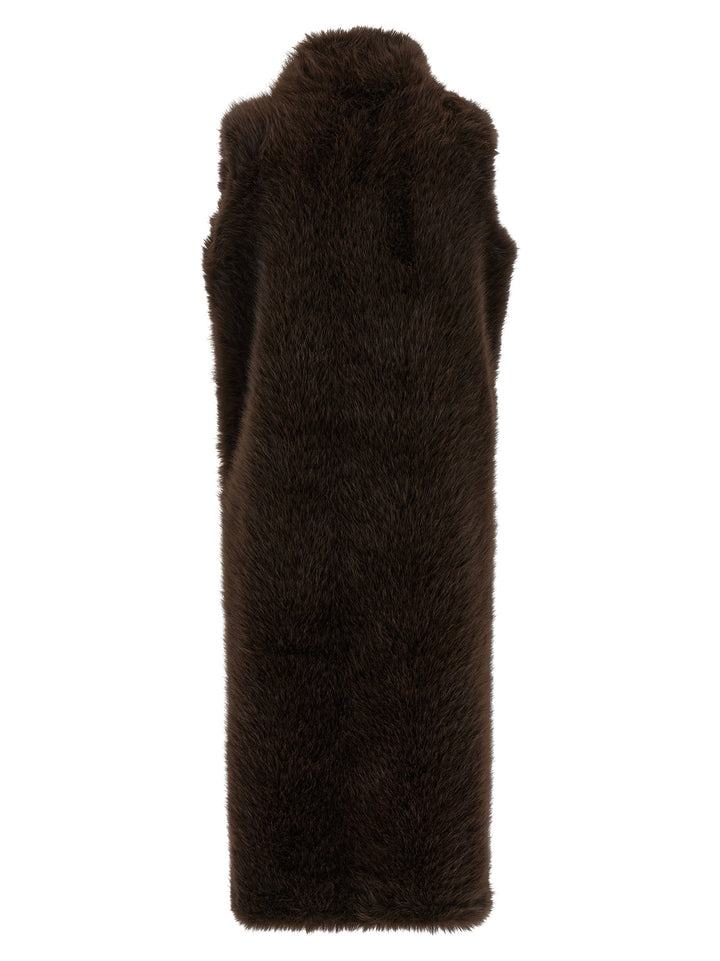 B&B COUTURE Brown Polyester Coat