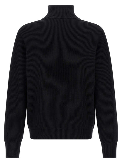 Roberto Collina Black Merino Wool Cardigan