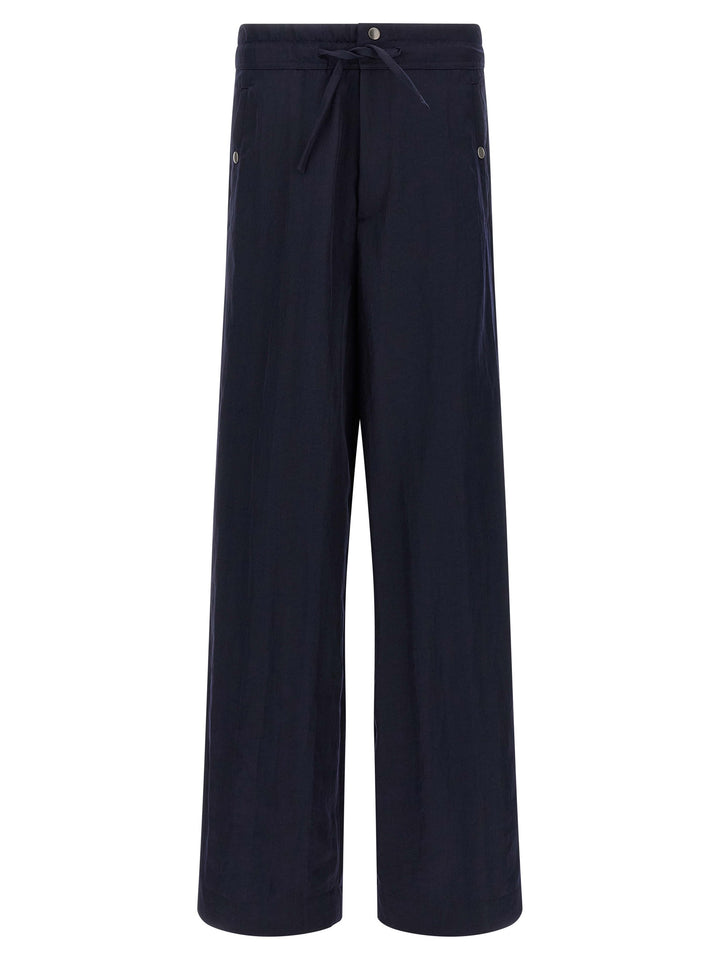 Dries Van Noten Blue Nylon Casual Pants