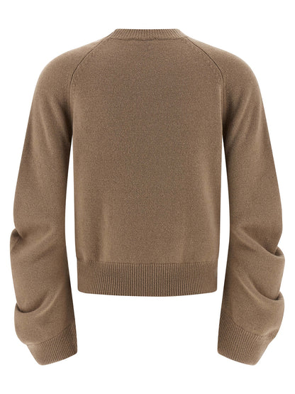 NUDE Beige Virgin Wool Cardigan
