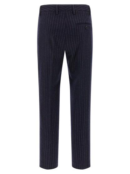 Alberto Biani Blue Virgin Wool Dress Pants