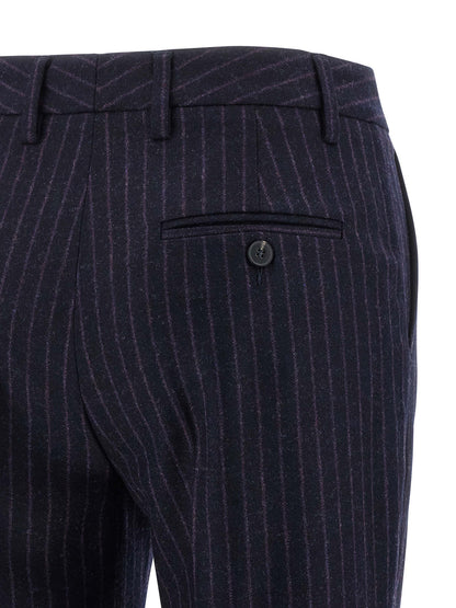 Alberto Biani Blue Virgin Wool Dress Pants