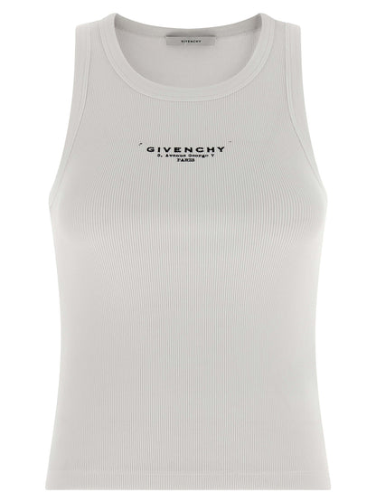 Givenchy White Cotton Sleeveles T-Shirt