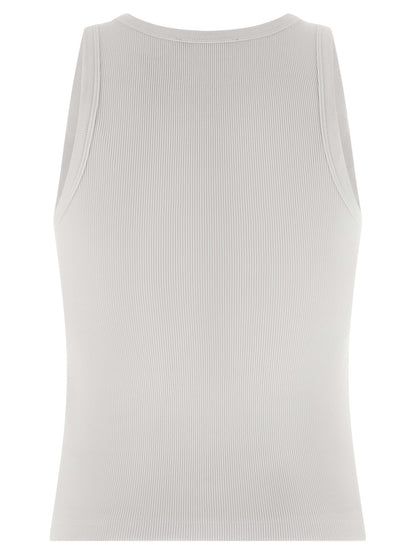 Givenchy White Cotton Sleeveles T-Shirt
