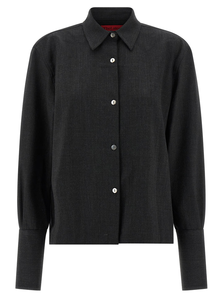 THELATEST Gray Polyester Blouse