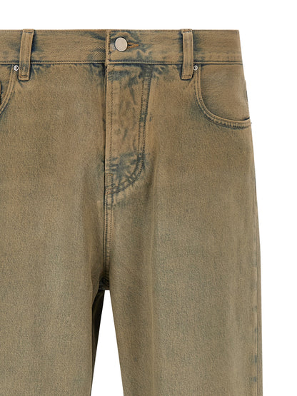 Amiri Beige Cotton Straight-Leg Jeans